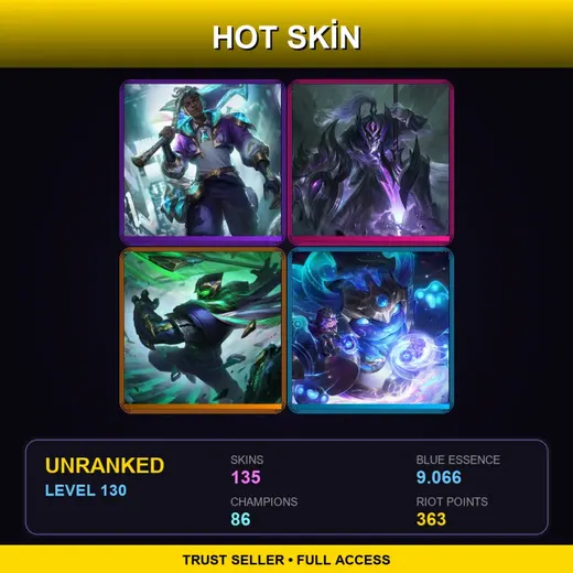 NA | Prestige Star Guardian Ekko | Ashen Conqueror Pantheon | Conqueror Jax | Cosmic Paladins Nunu & Willump | 135 Skin | 86 Champ | Lv130