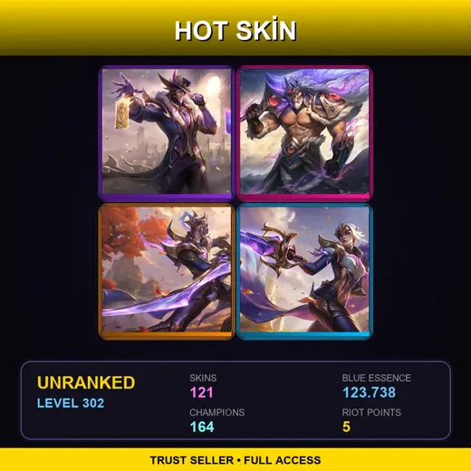 EUW | Victorious Twisted Fate | Victorious Tryndamere | Victorious Master Yi | Victorious Fiora | 121 Skin | 164 Champ | Lv302 — LoL account