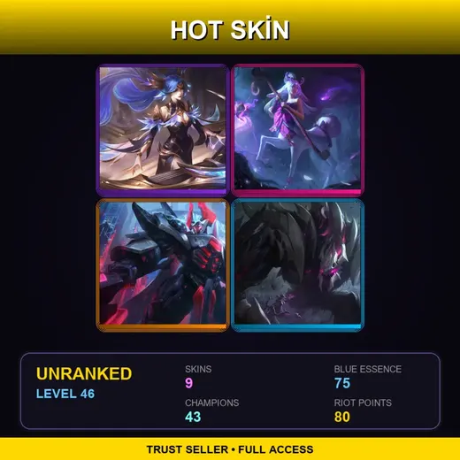 VN | Victorious Sona | Spirit Blossom Lillia | PROJECT: Mordekaiser | Old God Malphite | 9 Skin | 43 Champ | Lv46