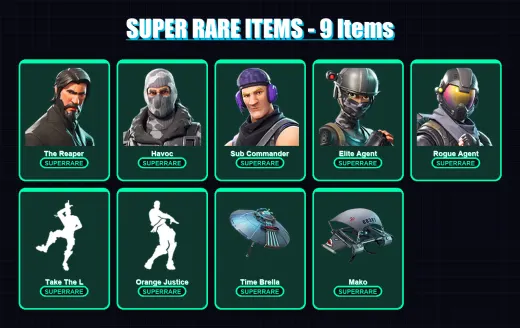 [PS4/PS5/PC] | The Reaper | Havoc | Sub Commander | Elite Agent | Rogue Agent | 14 skin | 34 pickaxe | 34 emote | 32 glider | Lv598