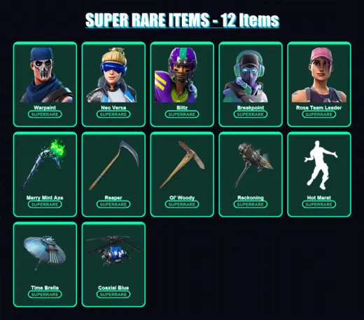 [PC/XBOX/PSN] | Warpaint | Neo Versa | Blitz | Breakpoint | Rose Team Leader | 139 skin | 116 pickaxe | 151 emote | 100 glider | Lv1123