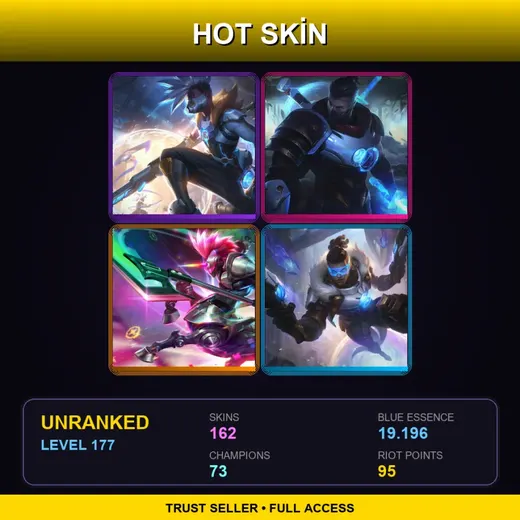 LAN | Cosmic Blade Master Yi | Blood Moon Zed | High Noon Leona | Pulsefire Ekko | 162 Skin | 73 Champ | Lv177