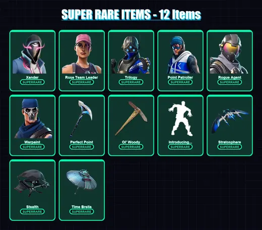 [PC/XBOX] | Xander | Rose Team Leader | Trilogy | Point Patroller | Rogue Agent | 56 skin | 67 pickaxe | 79 emote | 64 glider | Lv979