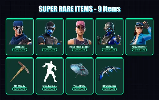 [PS4/PS5/XBOX/PC] | Warpaint | Fixer | Rose Team Leader | Trilogy | Cloud Striker | 156 skin | 183 pickaxe | 124 emote | 162 glider | Lv2545