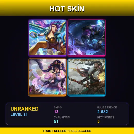 ME | Arcade Kai'Sa | Cosmic Paladin Sion | Immortal Journey Sona | Truth Dragon Yasuo | 13 Skin | 51 Champ | Lv31