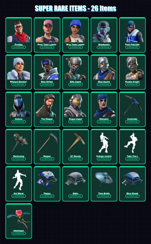 [PS4/PS5/XBOX/PC] | Prodigy | Rose Team Leader | Blue Team Leader | 155 skin | Lv1924