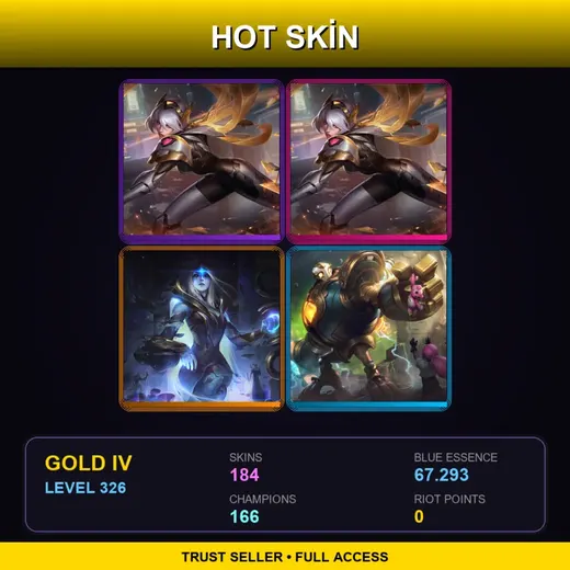 VN | Prestige PROJECT: Irelia (2022) | Victorious Blitzcrank | Prestige PROJECT: Irelia | Victorious Sona | 184 Skin | 166 Champ | Gold IV | Lv326