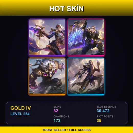 TR | Victorious Fiora | Victorious Braum | Victorious Rengar | Victorious Lucian | 82 Skin | 172 Champ | Gold IV | Lv254