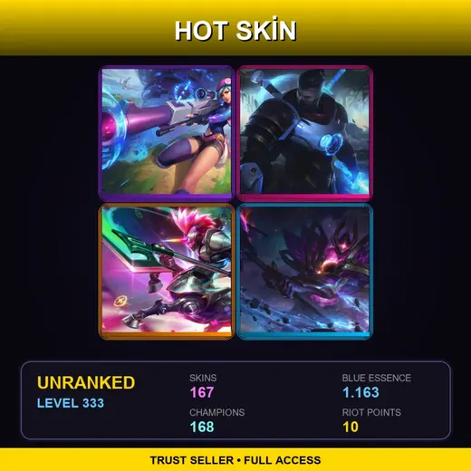LAN | High Noon Mordekaiser | Blood Moon Twisted Fate | Blood Moon Tryndamere | Dark Star Mordekaiser | 167 Skin | 168 Champ | Lv333