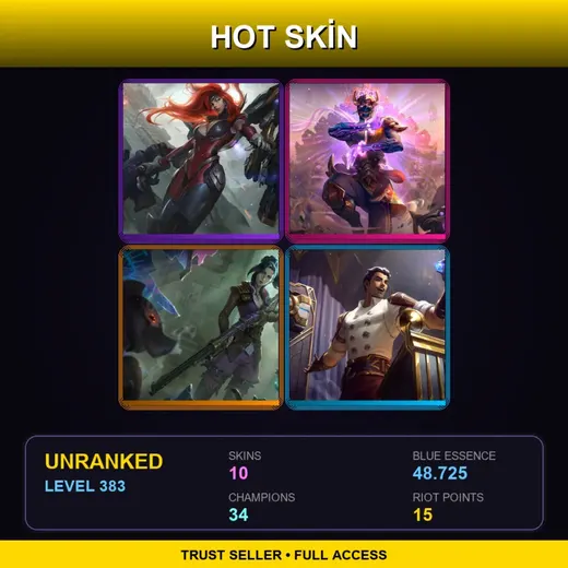 LAS | Gun Goddess Miss Fortune | Three Honors Malzahar | Arcane Enforcer Caitlyn | Arcane Inventor Jayce | 10 Skin | 34 Champ | Lv383 — Arcane Inventor Jayce