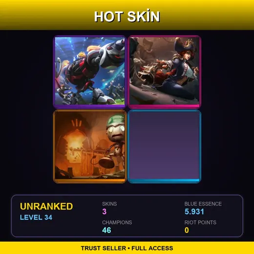 RU | Zenith Games Blitzcrank | Waterloo Miss Fortune | Sad Robot Amumu | 3 Skin | 46 Champ | Lv34