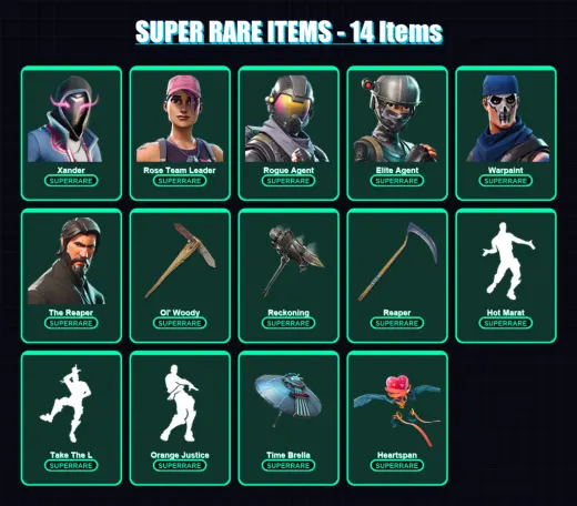 [PC/XBOX/PSN] | Xander | Rose Team Leader | Rogue Agent | Elite Agent | Warpaint | 95 skin | 101 pickaxe | 83 emote | 90 glider | Lv941