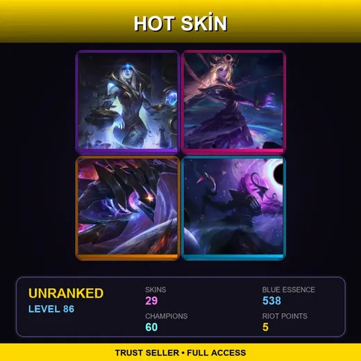 TR | Battle Academia Jayce | Cosmic Queen Ashe | Dark Cosmic Lux | PROJECT: Fiora | 29 Skin | 60 Champ | Lv86 — Arcana Ryze