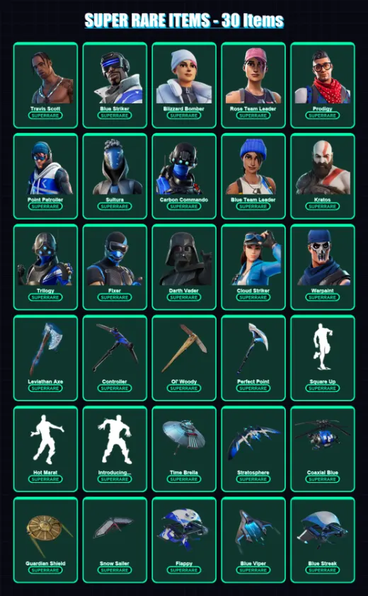 [PS4/PS5/XBOX/PC] | Travis Scott | Blue Striker | Blizzard Bomber | 288 skin | Lv2491