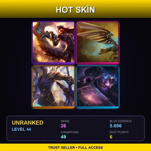 LAS | Victorious Sivir | Hextech Anivia | Victorious Aatrox | Dark Star Shaco | 26 Skin | 49 Champ | Lv44