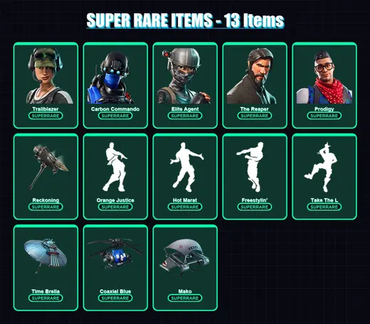 [PS4/PS5/XBOX/PC] | Trailblazer | Carbon Commando | Elite Agent | The Reaper | Prodigy | 64 skin | 58 pickaxe | 62 emote | 83 glider | Lv1271 — Game account