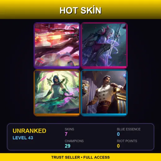 LAN | PROJECT: Lucian | Battle Queen Diana | Fae Dragon Ashe | Arcane Inventor Jayce | 7 Skin | 29 Champ | Lv43