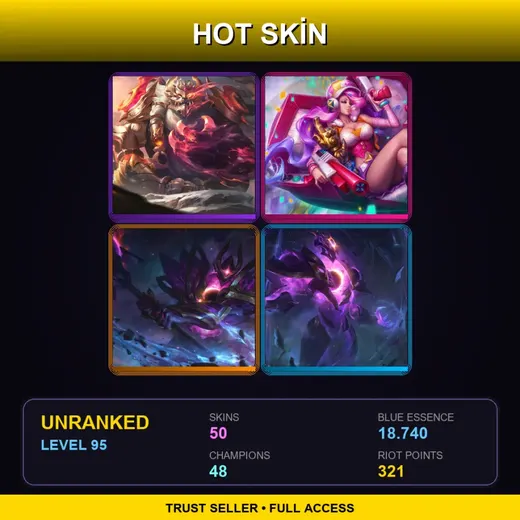 EUW | Prestige Duality Dragon Volibear | Arcade Miss Fortune | Dark Star Mordekaiser | Dark Star Xerath | 50 Skin | 48 Champ | Lv95