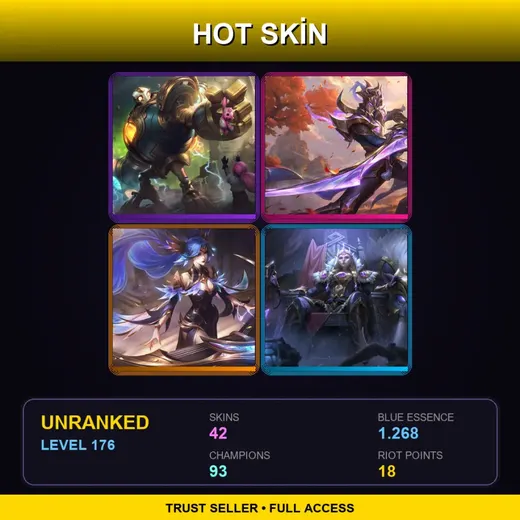LAS | Victorious Blitzcrank | Victorious Master Yi | Victorious Sona | Victorious Sejuani | 42 Skin | 93 Champ | Lv176 — Spirit Blossom Darius