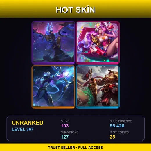 LAS | Battle Academia Wukong | Spirit Blossom Kindred | Spirit Blossom Lillia | High Noon Leona | 103 Skin | 127 Champ | Lv367 — Heavenscale Master Yi