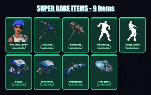 [SWITCH/XBOX/PC] | Blue Team Leader | Calamity | Omega | The Foundation | Valor | 34 skin | 51 pickaxe | 40 emote | 54 glider | Lv758