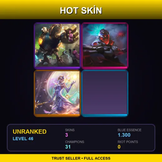 EUW | Victorious Blitzcrank | PROJECT: Akali | Elementalist Lux | 3 Skin | 31 Champ | Lv46