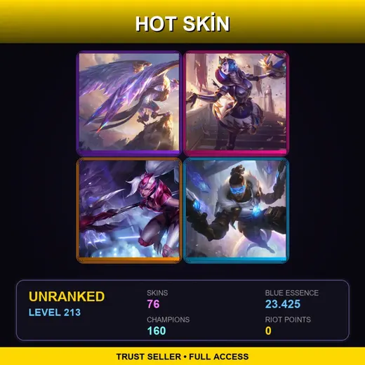 SG | Victorious Anivia | Victorious Orianna | Challenger Nidalee | Battle Academia Ezreal | 76 Skin | 160 Champ | Lv213