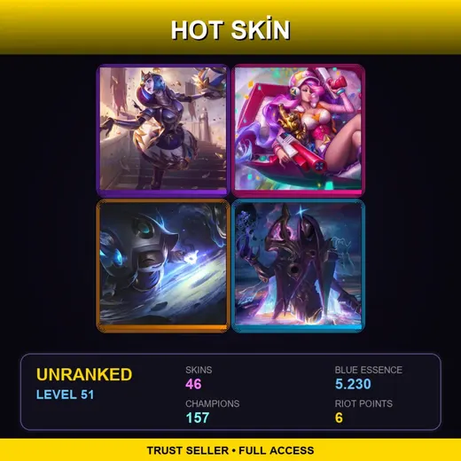 SG | Victorious Orianna | Cosmic Enchantress Lulu | Arcade Miss Fortune | High Noon Irelia | 46 Skin | 157 Champ | Lv51 — Infernal Karthus
