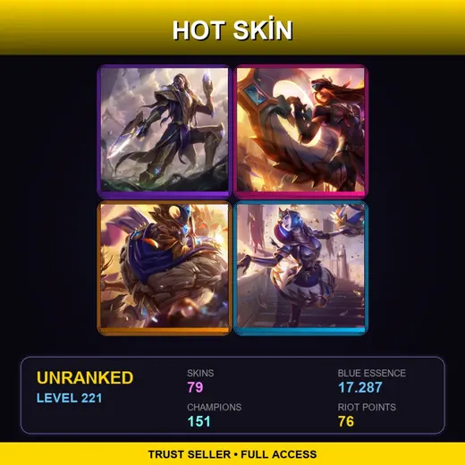 SG | Victorious Lucian | Victorious Sivir | Victorious Maokai | Victorious Orianna | 79 Skin | 151 Champ | Lv221