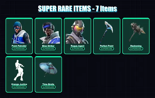[PS4/PS5/PC] | Point Patroller | Blue Striker | Rogue Agent | Ronin | Midas | 84 skin | 75 pickaxe | 79 emote | 80 glider | Lv1342