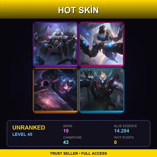 BR | Victorious Sejuani | Dark Star Shaco | Pulsefire Lucian | Dragon Knight Mordekaiser | 10 Skin | 43 Champ | Lv40