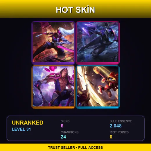 LAN | PROJECT: Katarina | PROJECT: Vayne | Armor of the Fifth Age Taric | Scarlet Hammer Poppy | 6 Skin | 24 Champ | Lv31