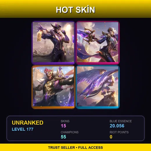 LAS | Victorious Twisted Fate | Victorious Fiora | Victorious Draven | Victorious Anivia | 15 Skin | 55 Champ | Lv177