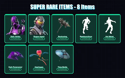 [PC/XBOX/PSN] | Dark Vertex | Rogue Agent | Blackheart | Calamity | A.I.M. | 41 skin | 30 pickaxe | 46 emote | 39 glider | Lv478