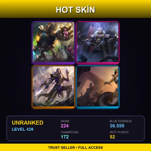 VN | Victorious Blitzcrank | Victorious Sejuani | Victorious Lucian | Mythic Cassiopeia | 224 Skin | 172 Champ | Lv426
