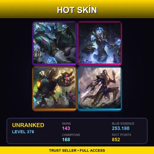 ME | Prestige Winterblessed Warwick | Victorious Blitzcrank | Victorious Lucian | Conqueror Jax | 143 Skin | 168 Champ | Lv376