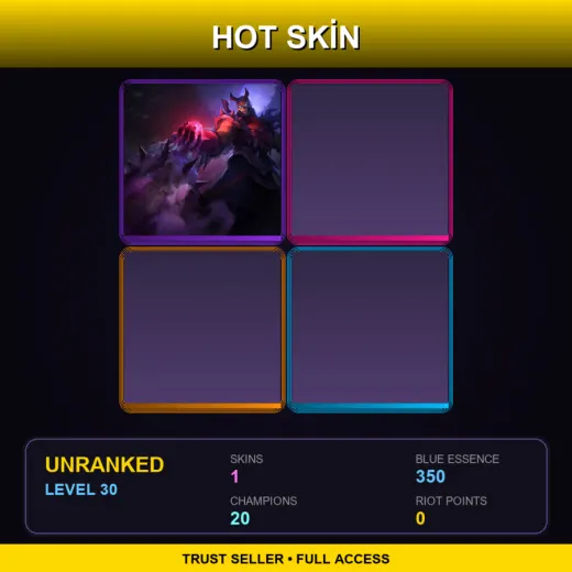 EUNE | Blood Moon Shen | 1 Skin | 20 Champ | Lv30