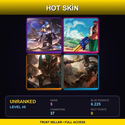 EUW | Victorious Sona | Pool Party Graves | Risen Fiddlesticks | Commando Xin Zhao | 5 Skin | 37 Champ | Lv45 — Commando Xin Zhao