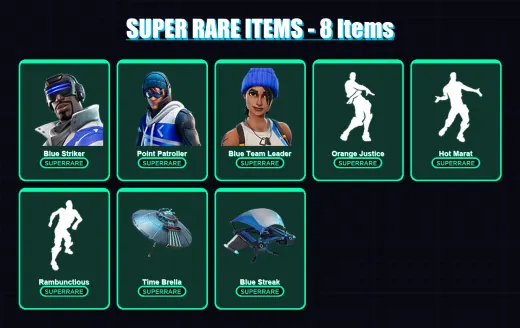 [PS4/PS5/XBOX/PC] | Blue Striker | Point Patroller | Blue Team Leader | Valeria | Love Ranger | 39 skin | 48 pickaxe | 53 emote | 67 glider | Lv1025