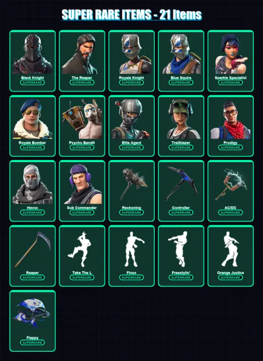 [PS4/PS5/XBOX/PC] | Black Knight | The Reaper | Royale Knight | Blue Squire | Sparkle Specialist | 41 skin | 25 pickaxe | 42 emote | 28 glider | Lv2 — Game account