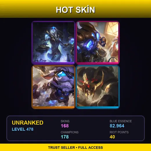 BR | Hextech Amumu | Hextech Ziggs | Conqueror Alistar | Cosmic Defender Xin Zhao | 168 Skin | 178 Champ | Lv478