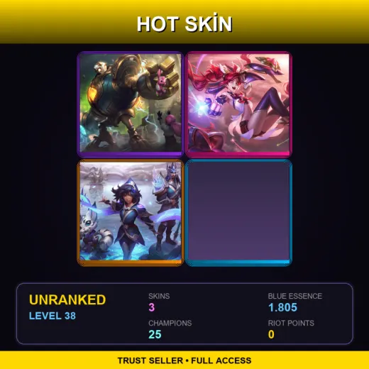 EUW | Victorious Blitzcrank | Star Guardian Jinx | SSG Ezreal | 3 Skin | 25 Champ | Lv38