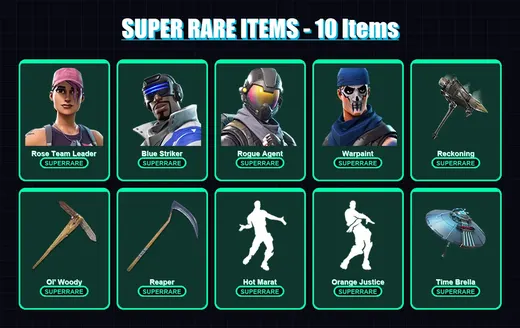 [PS4/PS5/XBOX/PC] | Rose Team Leader | Blue Striker | Rogue Agent | Warpaint | Drift | 157 skin | 205 pickaxe | 184 emote | 179 glider | Lv3028