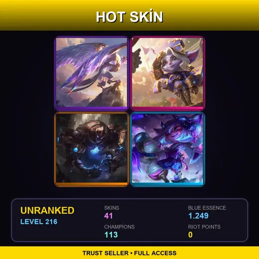 LAN | Victorious Anivia | Hextech Tristana | Hextech Galio | Spirit Blossom Tristana | 41 Skin | 113 Champ | Lv216 — Hextech Tristana