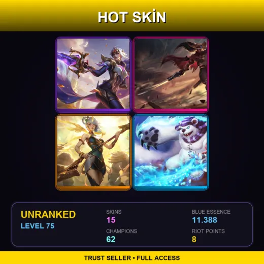 EUNE | Victorious Fiora | High Noon Yasuo | Lunar Empress Lux | Frostfire Annie | 15 Skin | 62 Champ | Lv75