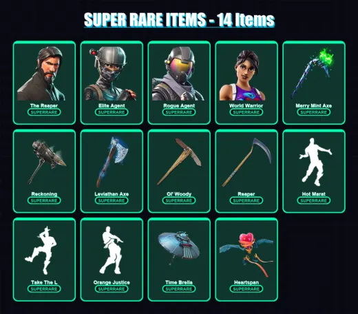 [PC/XBOX/PSN] | The Reaper | Elite Agent | Rogue Agent | World Warrior | Luxe | 146 skin | 141 pickaxe | 147 emote | 121 glider | Lv1894