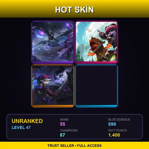 TR | Spirit Blossom Soraka | Dragon Trainer Tristana | Lunar Wraith Sylas | Firecracker Vayne | 55 Skin | 87 Champ | Lv47
