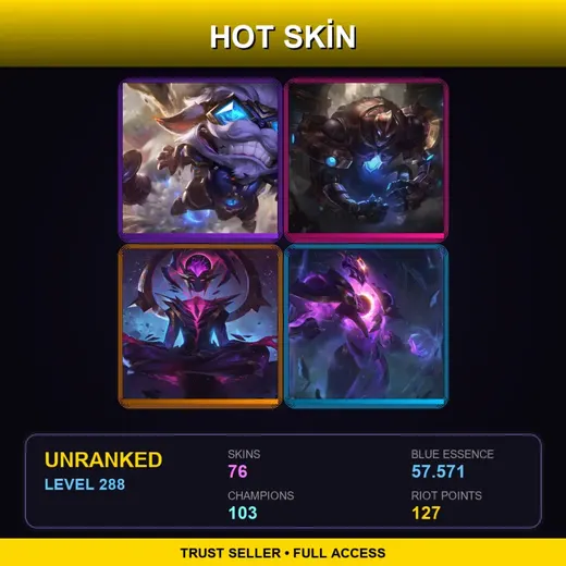 LAS | Hextech Ziggs | Hextech Galio | PROJECT: Jinx | Elderwood LeBlanc | 76 Skin | 103 Champ | Lv288