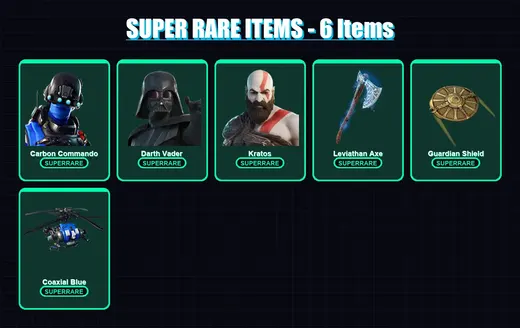 [PS4/PS5/XBOX/PC] | Carbon Commando | Darth Vader | Kratos | Snap | Torin | 63 skin | 84 pickaxe | 94 emote | 66 glider | Lv1278