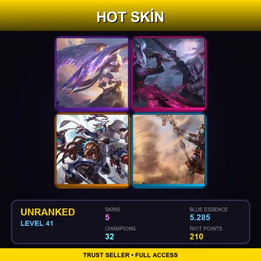 EUW | Victorious Anivia | Blood Moon Master Yi | SSW Talon | Pharaoh Nasus | 5 Skin | 32 Champ | Lv41